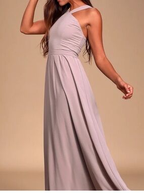 Lulu's Air of Romance lavender Halter Maxi Dress